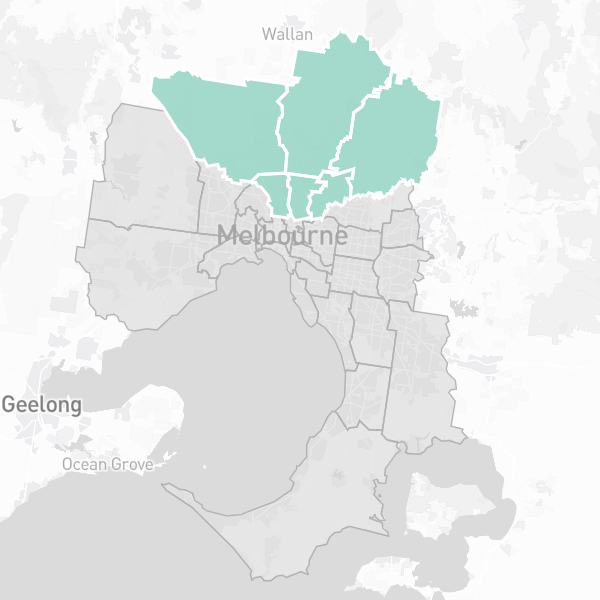 墨尔本北区区域位置图