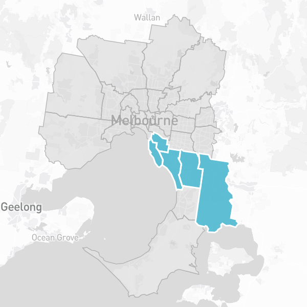 墨尔本南区区域位置图