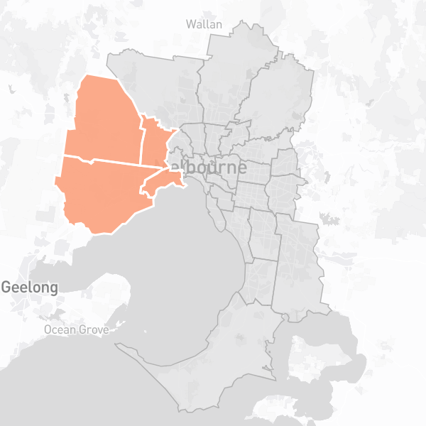 墨尔本西区区域位置图